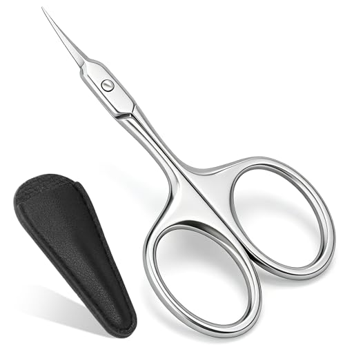 Wgbon Cuticle Scissors Extra Fine Curved Manicure & Pedicure Nail Scissor for Women/Men Professional Small Grooming Tool for Nail Care Eyebrow Trimming