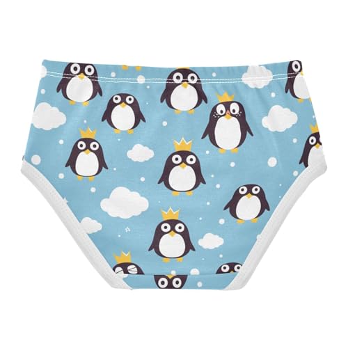 Wusikd Cute Penguin Crown Girls' Underwear Cotton Girls Briefs Soft Toddler Underwear 2T2