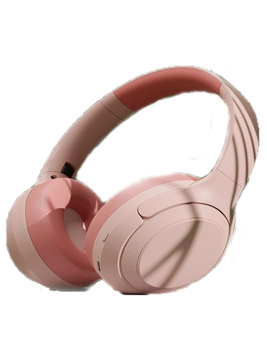 ZEKAROUL Wireless Headphones, 12 Hour Playback Time Bluetooth Earphones Foldable Wireless Ear Hanging Stereo Earphones with Microphone (Pink)