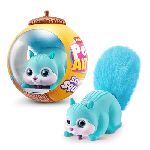 Pets Alive Scurry'n Squirrel (Bleu) de ZURU – Jouet Animal Robotique Interactif, Écureuil Mobile avec Mouvements et Sons Réalistes, 2 Ans+