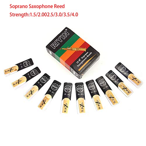 image for DIYOO 10pcs Bb Tone Soprano Saxophone Reed Bb Soprano Reed Sax Reed Ki