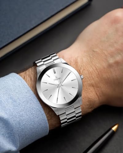 Image of Mens Watch,Minimalist Fashion Watches for Men Waterproof Quartz Watch Business Dress Men's Stainless Steel Watch -Best Gift for Mens