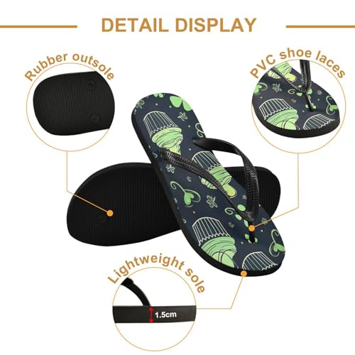 Flip Flop Sandal for Men Women Cupcakes and Shamrocks Summer Thong Sandal Beach Water Shoes,XS3