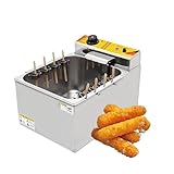 【Grande capacità da 12 litri】Questa friggitrice commerciale da 12 litri di grande capacità consente di friggere più alimenti contemporaneamente, risparmiando tempo e migliorando l'efficienza. Perfetta per ristoranti, bancarelle di cibo e cucine domestiche, è ideale per corn dog, patatine fritte, ali di pollo e anelli di cipolla. L'ampio serbatoio de'olio garantisce risultati di frittura costanti e di alta qualità per ogni .