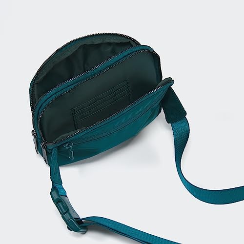 Image of Pander Everywhere Belt Bag for Women, 5 Zipper Pockets Nylon Crossbody Fanny Pack Purse (Teal Blue)