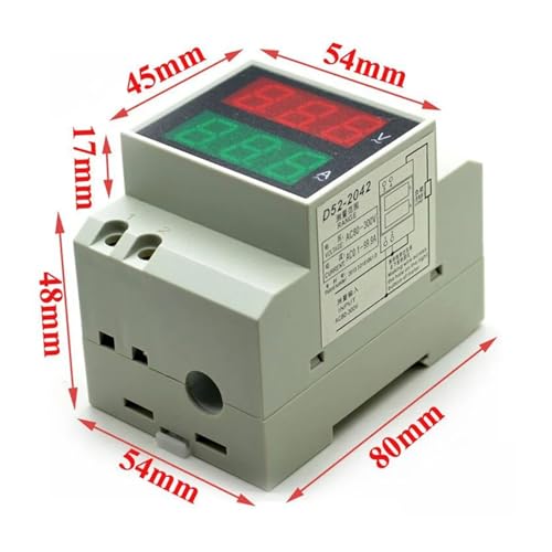 Medidor de corriente y voltaje AC carril DIN con pantalla LED y 0-100A 3