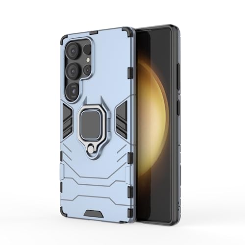 Coque Samsung S25 Ultra antichoc bleue avec support bague réglable