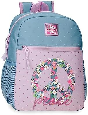 Roll Road Peace Mochila Adaptable, Multicolor, 27x33x11 cms