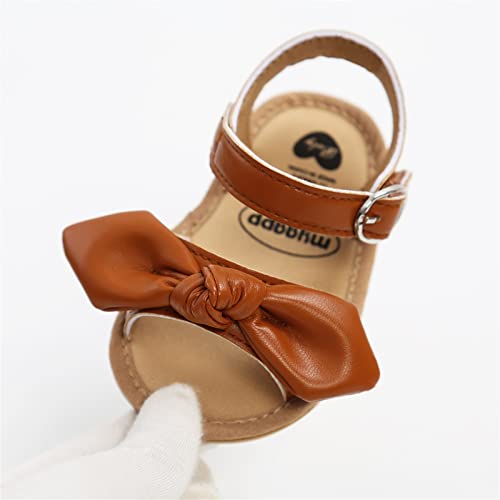 Girls Kids Open Toe Sandals Bow Leather Adjusted Buckle Strap Barefoot Shoes Baby Childrens Flat Wide Shoes Light Comfy3