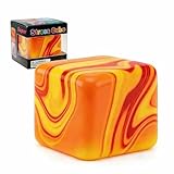 Swirl Stress Cube Squishy Toys, Slow Rebound Squishy Fidget Toy for Adults, Unique Swirling Color Mixing, Slow Rising Sensory Toys for Anxiety Stress Relief (Orange)
