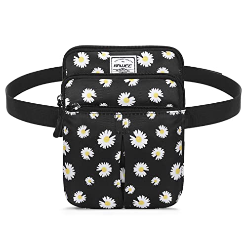 HAWEE Waist Bag for Women Cross Body Cell Phone Purse Adjustable Shoulder Strap Travel Hip Pouch Multifunctional Fashion Fanny Packs Water Repellent, Daisy