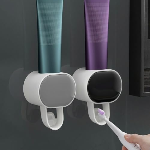 Image of Automatic Toothpaste Dispenser Wall Mounted Kids Hands Free Toothpaste Squeezer Dispenser Bathroom Accessories for Family Shower Bathroom Easy to Clean Kids & Family Shower,Multi