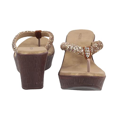 Mochi Women Synthetic Leather Wegde Heel Sandal - Image 5