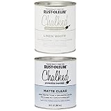 Rust-Oleum Ultra Matte Linen White Chalked Paint & Matte Clear Protective Topcoat Rust-Oleum Ultra Matte Linen White Chalked Paint & Matte Clear Protective Topcoat
