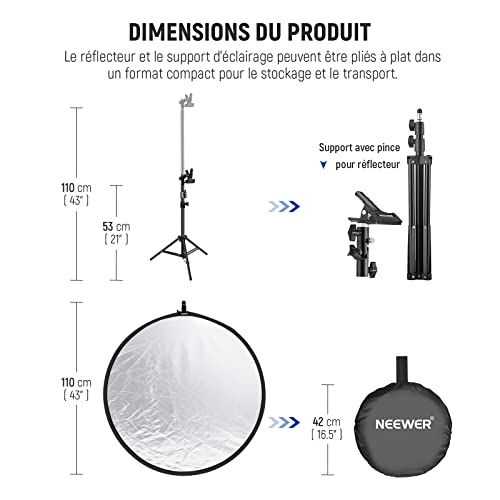 Neewer réflecteur 5 en 1 110 cm