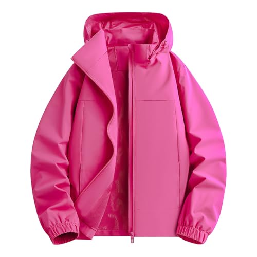 Cortavientos mujer impermeable con capucha y cremallera para lluvia 2