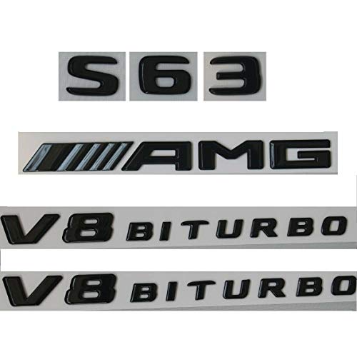 OLPAYE Fit Gloss Black Letters S63 V8 BITURBO Badges Emblems for W222