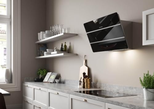 Hotte Décorative Inclinée 80cm 580m3/h Noir - 5629997