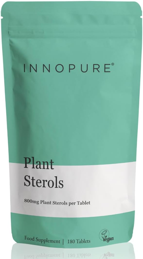 INNOPURE Plant Sterols - 180 Tablets - Proven Supplement to Lower Cholesterol Levels - for Heart Health - 800mg Per Tablet - Made in The UK