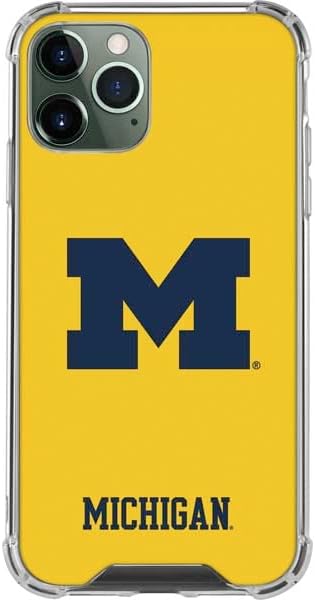 Skinit Clear Phone Case Compatible with iPhone 12 Pro Max - Officially Licensed University of Michigan M Logo Yellow Design