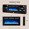 Soporte para TV con chimenea de 70" con chimenea eléctrica de 36", centro de entretenimiento con luz LED para TVs de hasta 80", puerta de alto brillo, consola moderna para sala con gabinete de almacenamiento, negro+negro 4
