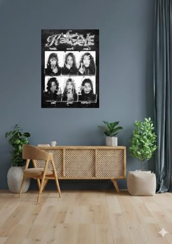 Image of KATSEYE Girl Group Poster - Glossy A4 Size, Self-Adhesive, Unframed Wall Art Featuring Beautiful Chaos Design (Glitch)