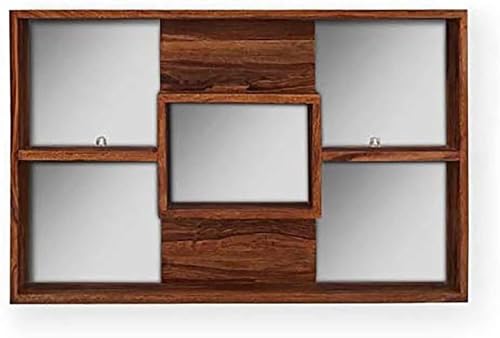Image of HITHOS Solid Sheesham Wood Wall Mounted Book Shelf | Floating Wooden Wall Rack for Living Room, Office and Bathroom | Display Shelf for Home Decor (Honey Finish)