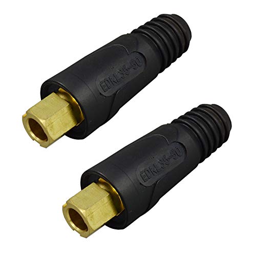 Riverweld Tig Welding Cable Panel Connector-Plug Edkl35-50 300Amp Dinse Quick Fitting 2Pk #TOP8