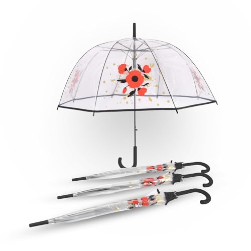 Sombrilla de cúpula floral que mejora la visibilidad bajo la lluvia set de 4 paraguas de 86 cm 3