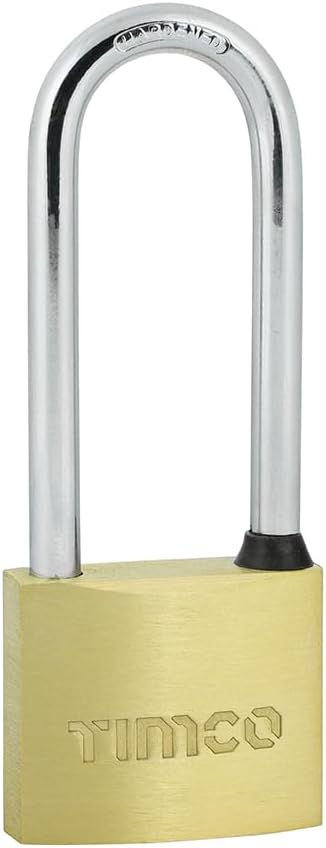 TIMCO P40L Brass Padlock Long Shackle-Ideal for luggage-cabinets-sheds-gates-40mm, 40mm