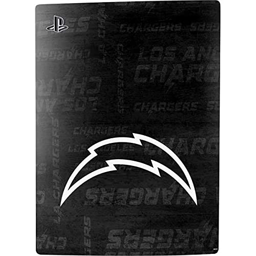 Skinit Decal Gaming Skin Compatible with PS5 Console - Officially Licensed NFL Los Angeles Chargers Black & White Design