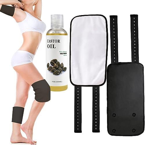 2 Pack Castor Oil Pack Wrap for Arm, Calf, Knee,Washable