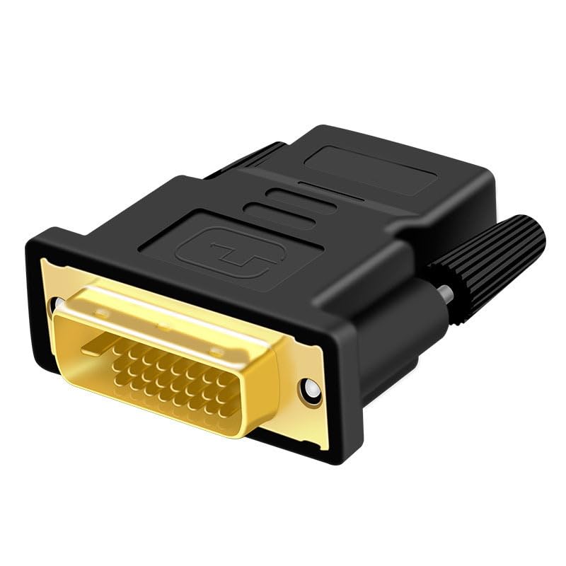 MaxRenard DVI to HDMI Adapter Bidirectional HDMI to DVI Adapter 24+1 Male to HD Female Port Converter with Gold Plated Connectors-1 pack