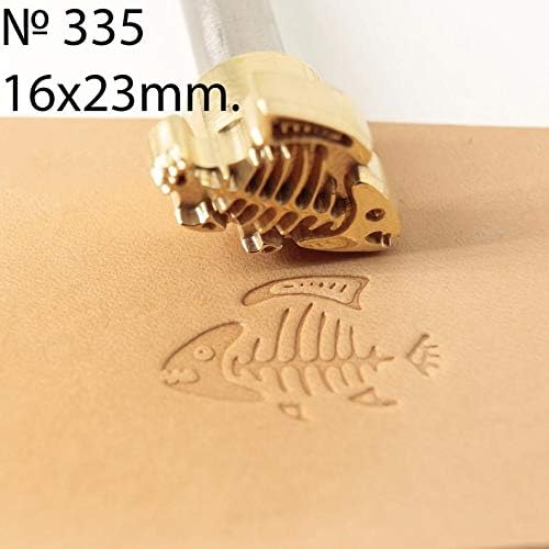 DandS ltd Leather Stamp Tool, Fish Skeleton, Professional Steel Craft Tool for Leatherworking, Embossing, Carving & Stamping Leather Projects, Belts, Wallets & DIY Projects Compatible with Mallet #335
