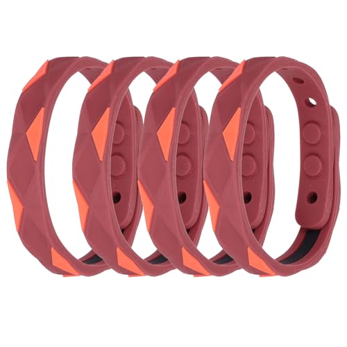 Image of MECCANIXITY Anti Static Bracelet, 0.5 inchX9 inch Adjustable Anti Static Wristband Silicone Balance Energy Sport Bracelets for Eliminate Static, Red 4Pack