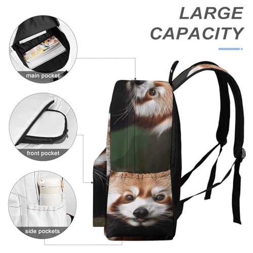 Animal Red Panda Printed Backpack Water-Resistant Pack Stylish Bag Lightweight Travel Backpack4