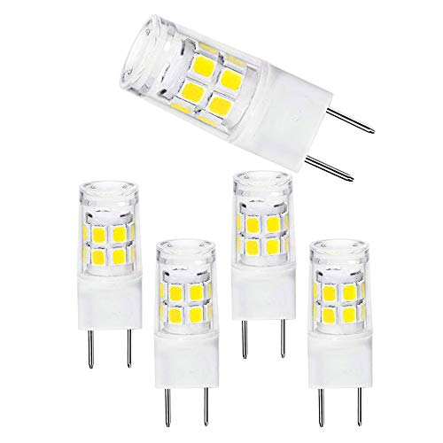 G8 LED Bulb Mini G8 LED Bulb 2.2W Equivalent to G8 Halogen Bulb 20W-30W, Bi-Pin G8 Base, AC 120V G8 Bulb White 6000K for Under Cabinet Light, Under Counter Kitchen Lightingï¼ˆ5-Packï¼‰