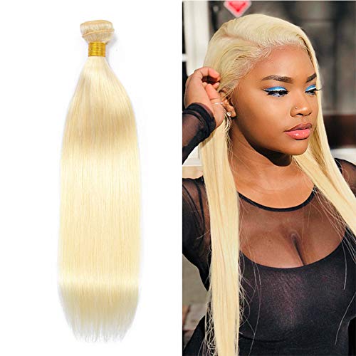 Blonde Weave Peruvian Straight Hair #613 Color Human Hair Extensions Bundles Blonde Wholesale Bundles Bulk Brazilian Virgin Hair Remy Hair Bundles Blonde 1Pcs/Pack 22 Inch