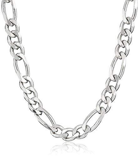 krystalz 4Mm Figaro Curb Silver Stainless Steel 20" Chain Necklace For Mens & Boys-picture-26