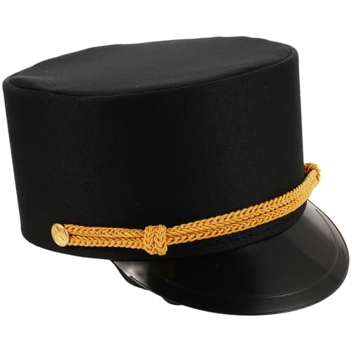 Chapeau de conducteur de train rétro noir en tissu confortable SUPVOX