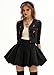 Belle Poque Women's 3/4 Sleeve V-Neck Button Down Cherries Embroidery Cropped Cardigan Sweater Coat Black XL