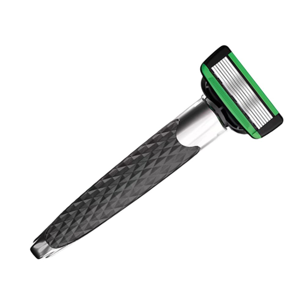 STOBAZA 7-layer Metal Safety Razor with 7 Replaceable Stainless Steel Blades, Manual Shaver for Men’s Face Grooming, Sturdy Silver Razor for Precise Beard and Eyebrow Shaving