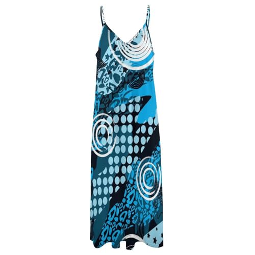 Robe maxi pour voyages et plage à motif points abstraits chic - 3