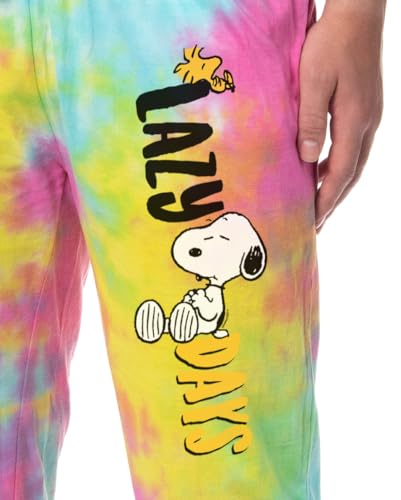 Peanuts Men's Snoopy Woodstock Lazy Days Sleep Jogger Pajama Pants2