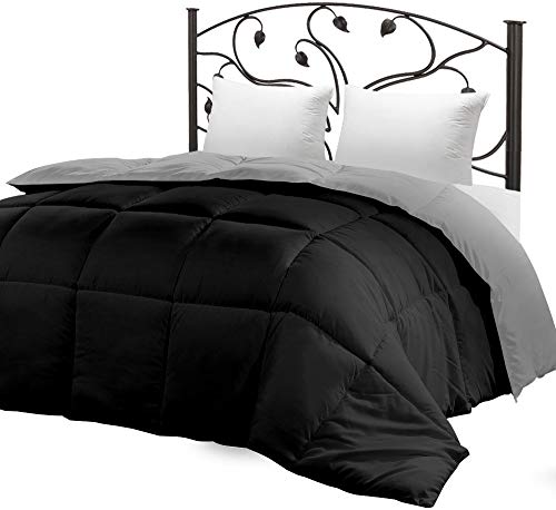 Image of Utopia Bedding Twin Comforter, Duvet Insert, Black /Grey, 64 x 88 Inches