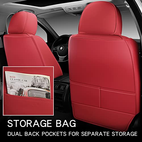 Blingbear Full Coverage Leather Car Seat Covers 5 Seats Universal Fit For Most Cars Trucks And Suvs With Waterproof Leatherette In Automotive Seat Cover Accessories (Wine Red) #TOP2
