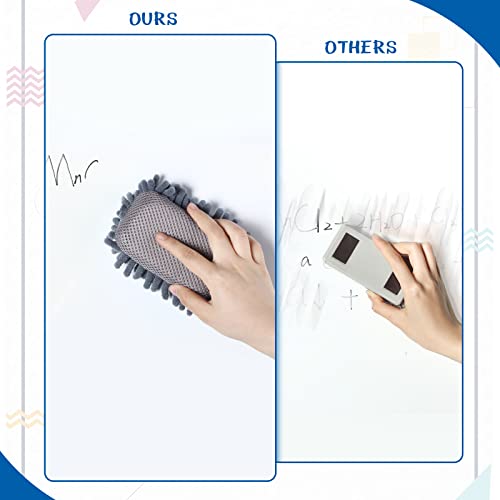 Image of Sherr 18 Pcs Microfiber Shag Magnetic Dry Erase Erasers Washable Whiteboard Eraser Bulk Colorful White Board Eraser for Chalk Markers Home Office(Gray)
