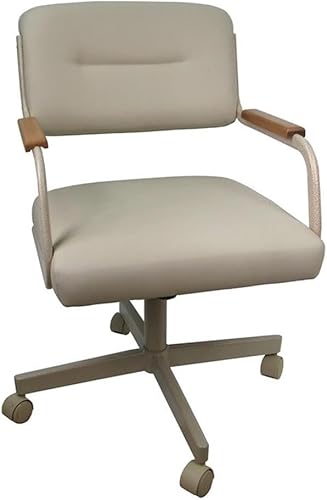 Tobias Designs Inc. Silla giratoria giratoria con ruedas M-114 - Ocean Beige - Beige Natural