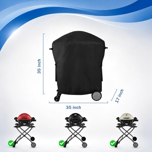 Zuverlässiger Grillschutz,Grillabdeckung für Weber Q100 Q120 Q1000 Q1200 Q200 Q220 Q2000 Q2200 Q2400 Series Gasgrills, Waterpoorf BBQ Gasgrill Abdeckung