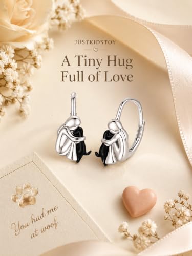 Image of 925 Sterling Silver Dog Earrings Cute Animal Puppy Stud Earrings Dog Jewelry Gifts for Women Girls Pet Lover Hypoallergenic Earrings for Sensitive Ears